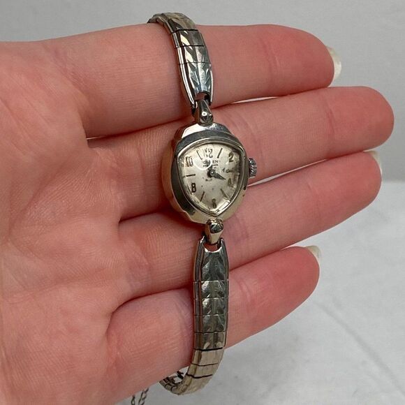GRUEN Swiss Made Vintage 14k White Gold Women's Cocktail Watch - Picture 3 of 3